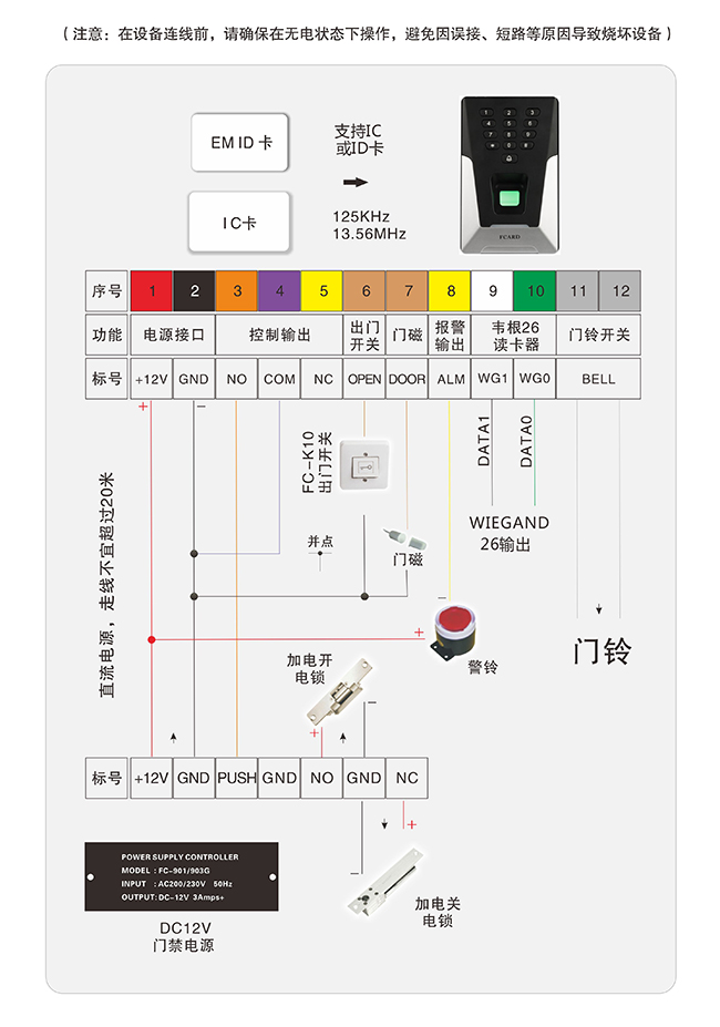 指紋門禁連線圖 指紋門禁連線圖