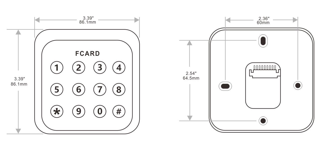 Keyboard RFID Card Reader Size Keyboard RFID Card Reader Size