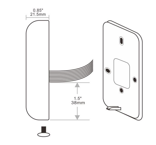 按鍵門禁一體機(jī)的側(cè)視圖 按鍵門禁一體機(jī)的側(cè)視圖