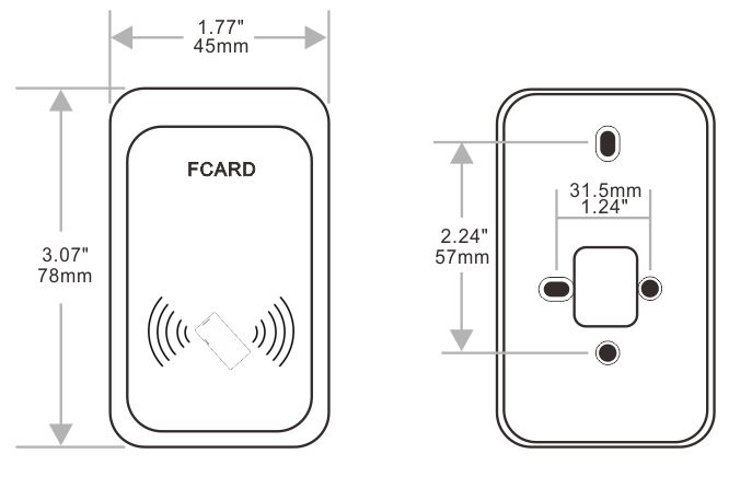 Access Reader Product Size Access Reader Product Size